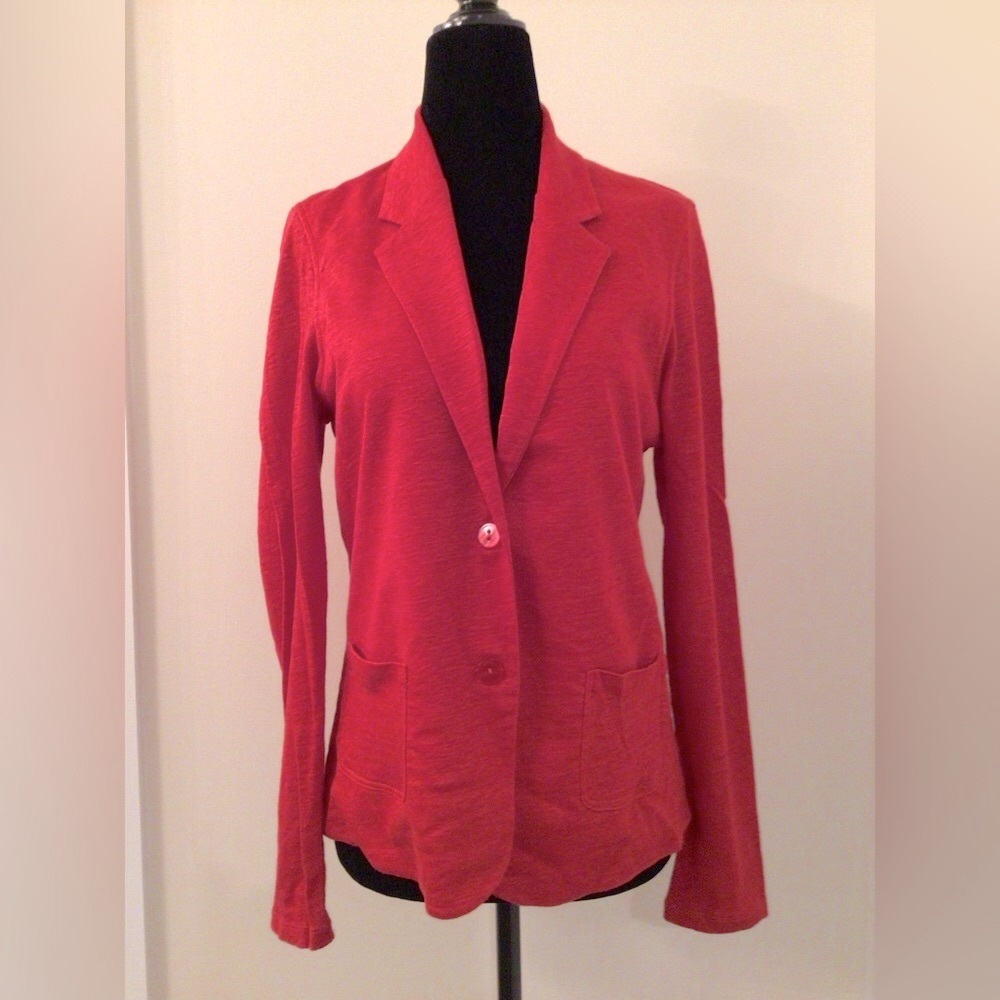 NEW! Contemporaine Cranberry Red Linen Cardigan Jacket - Small